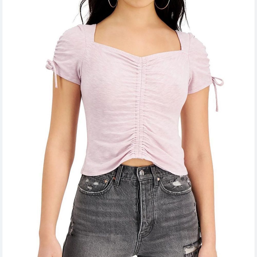 Kingston Grey Purple Drawstring Crop Top Women’s Medium